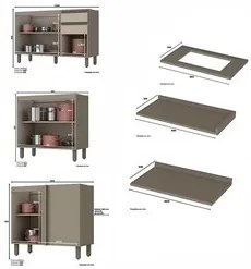 Armário de Cozinha Modulada de Canto Torre Quente Dupla 10 Peças Conne