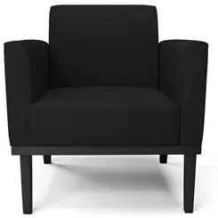 Poltrona Decorativa Base Madeira Preto Maressa Linho Preto - Ibiza