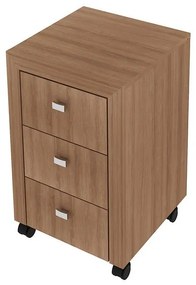 Gaveteiro Com Rodas Escritório Home Office Gavetas Amêndoa