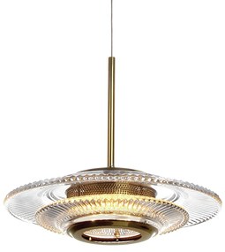 Pendente Sunflower Horizontal Ø26,5X19,5Cm 01Xled 9,4W 2700K Metal Alu... (DOURADO BRILHO, 110v)