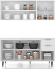 Armário de Cozinha CP01 Com Pia 150cm Pérola Z34 Branco     - Mpozenat