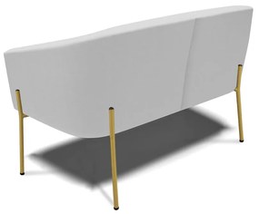 Sofá 2 Lugares Namoradeira Pé de Ferro Dourado Stella Linho D03 - D'Rossi - A05 Cinza