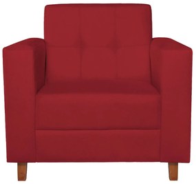 Poltrona Decorativa Denver Suede Vermelho - ADJ Decor