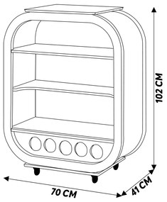 Cristaleira Bar com Nicho Sala de Estar Ateneu Imbuia/Branco G42 - Gran Belo
