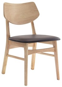 Cadeira Decorativa Sala e Escritório Zion Madeira Natural (PU) Café G56 - Gran Belo