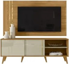 Estante Painel Para TV 60 Pol 160cm Orla Z10 Cumaru/Opala - Mpozenato