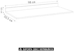 Tampo Para Balcão de Cozinha 98cm MDP Z34 Preto             - Mpozenat