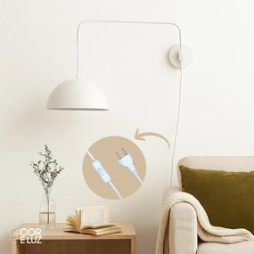 Arandela Yoná 32X95,2X44,2Cm 1Xe27 Braço Haste E Cúpula Alumínio - Usi... (BT - Branco Texturizado)