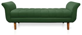 Recamier Olinda Suede Verde 160 cm Pés Chanfrado Castanhos - D'Rossi