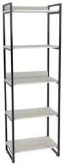 Kit 2 Estantes Livreiro Prisma Estilo Industrial 60cm 5 Prateleiras C0