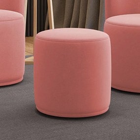 Puff Redondo Orgânico para Sala Malu Suede M11 - D'Rossi - Rose