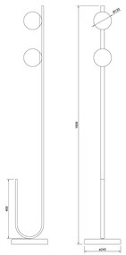 Luminaria De Chão Dama Ø24,5X160Cm 2Xg9 / Globo Ø12Cm / Coluna | Usina... (BT - Branco Texturizado, FOSCO)