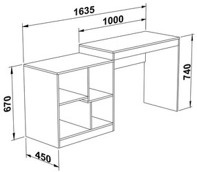 Mesa Escrivaninha 4 Nichos Home Office Multifuncional Cast