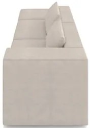 Sofá 4 Lugares 303cm Com Puff Esquerdo Fay Suede Bege Z55   - Mpozenat