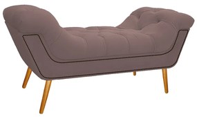 Kit Cabeceira e Calçadeira Veneza 100 cm Solteiro Linho Rosê - ADJ Decor