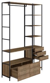 Guarda Roupa Closet Modulado Steel Quadra Estilo Industrial Vermont e Preto - D'Rossi