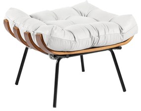PUFF COSTELA COURO LEGITIMO BASE METAL P - Branco