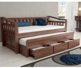 Bicama Safira 3 Gavetas Madeira Maciça Bedroom -