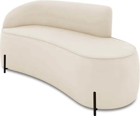 Sofá 2 Lugares Orgânico 160cm Pé Preto Morgan Veludo/Cotelê - Bege