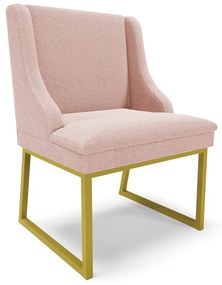 Cadeira Sala de Jantar Industrial Dourado Liz Bouclê D03 - D'Rossi - Rose