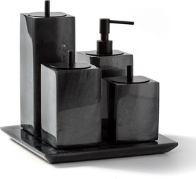 Conjunto Banheiro 4 Pçs Resina CHUMBO – BLACK MATTE Chumbo - Black Matte