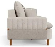 Sofá Living 3 Lugares 200cm com Almofadas Veras D05 Linho Bege - Mpoze