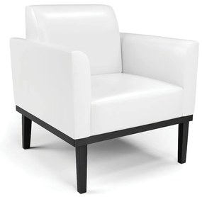 Sofá Namoradeira com Poltrona Base de Madeira Fixa Preto Marisa Corano D03 - D'Rossi - Branco