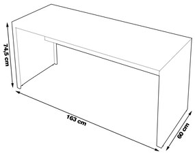 Mesa para Escritório Home Office ME4109 MDP Branco G69 - Gran Belo