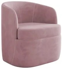 Poltrona Giratória Decorativa para Sala Dandara Z08 Veludo Rosê - Mpoz