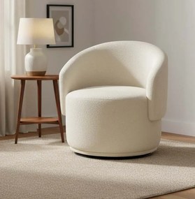 Poltrona Decorativa Giratória Sala de Estar Recepção Jasmine Bouclé