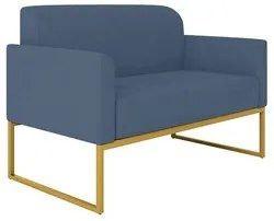 Poltrona Namoradeira 2 Lugares Base Industrial Dourada Maressa S04 Sue