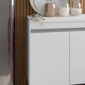 Balcão Cozinha com Tampo 100cm 3 Gavetas Leticia A01 - D'Rossi - Branco