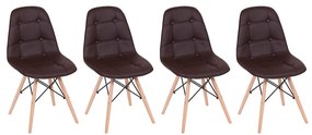 Conjunto 4 Cadeiras Eames Eiffel Botonê Marrom - Conjunto 4 Cadeiras Eames Eiffel Botonê - Marrom