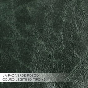 Sofá 4 Lugares Sala de Estar Pés Madeira Aisla 240 cm Couro Verde G43 - Gran Belo