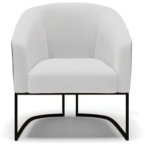 Poltrona Decorativa Industrial Preto Stella Preto/Linho Cinza D03 - D'Rossi