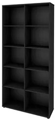 Estante Livreiro Clean com 8 Prateleiras Preto - Artany