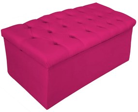 Recamier Baú Estofada Mel 90 cm Solteiro Com Capitonê  Suede Pink - ADJ Decor