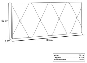 Painel Cama Solteiro Serena 90cm Suede - ADJ Decor