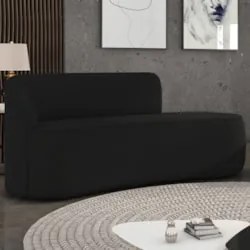 Sofá 3 Lugares Para Sala 180cm Orgânico Wendi Veludo Preto I01  - Mpoz