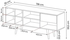 Rack Bancada para TV até 65 Sala de Estar R1462 Natural G69 - Gran Belo