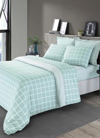 Jogo de Cama Xadrez Azul Queen 4 Peças