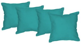 Kit 4 Almofadas Decorativas 50x50 Tecido Suede Azul Tiffany