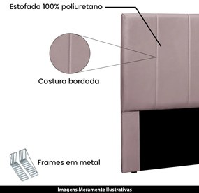 Cabeceira Decorativa Casal 1,40M Erza Veludo Lilás G63 - Gran Belo