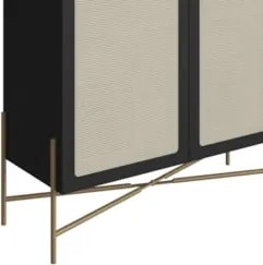 Balcão Aparador Buffet Cantinho do Café Pé Metal Arlo A10 Nero/Dourado