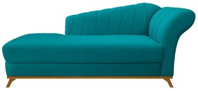 Recamier Vanessa 160cm Lado Esquerdo Suede Azul Turquesa - ADJ Decor