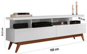 Rack Vivare 1.6 Wood Branco - Giga Móveis