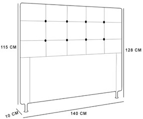 Cabeceira Casal Cama Box 140cm para Quarto Stambul Suede M11 - D'Rossi - Marrom