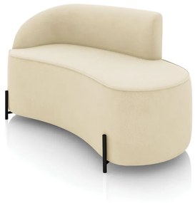 Sofá 2 Lugares Orgânico 140cm Pé Ferro Preto Morgan Suede D03 - D'Rossi - Bege
