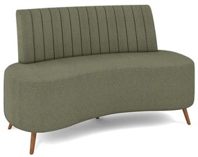 Sofá 2 Lugares Living 135cm Pé Palito Maraú Bouclê K01 - D'Rossi - Verde