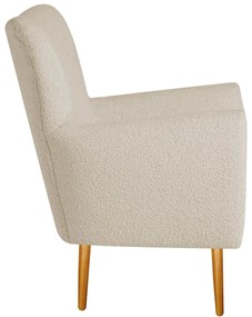 Poltrona Decorativa Luxo Moderna Sala de Estar Recepção Amélia Bouclé